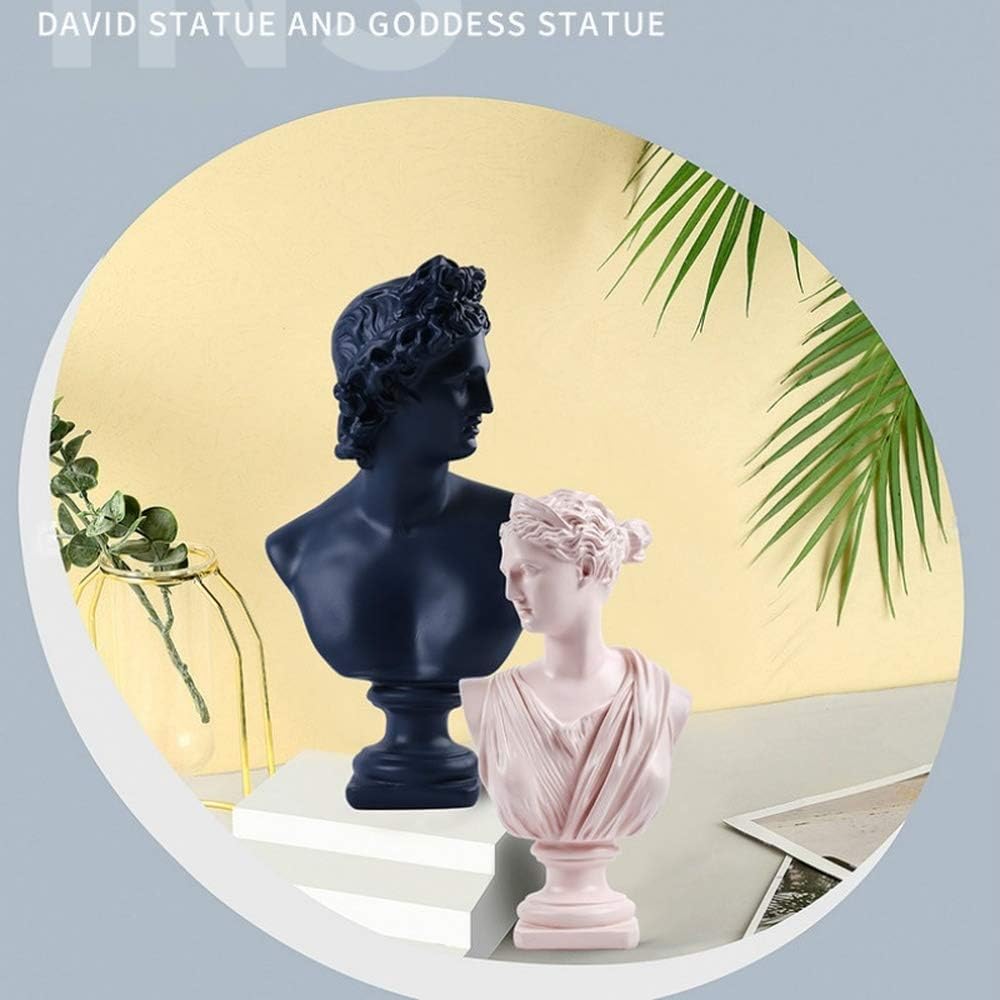 Ancient Greece European Resin David Venus Head Statuees Decoration Home Livingroom Goddess Sculpture Figurin Office Desktop Furnishing Crafts (David)…