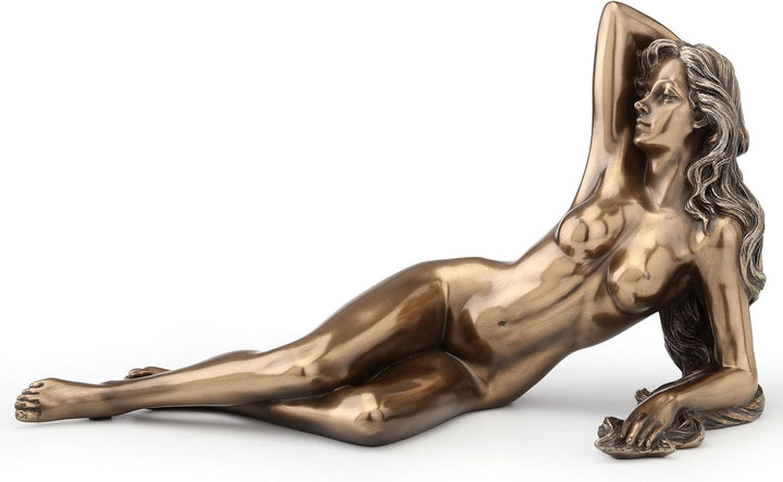 Veronese Design 8 5/8 Inch Nude Female Lying Pose Sculpture Cold Cast Resin Bronze Finish