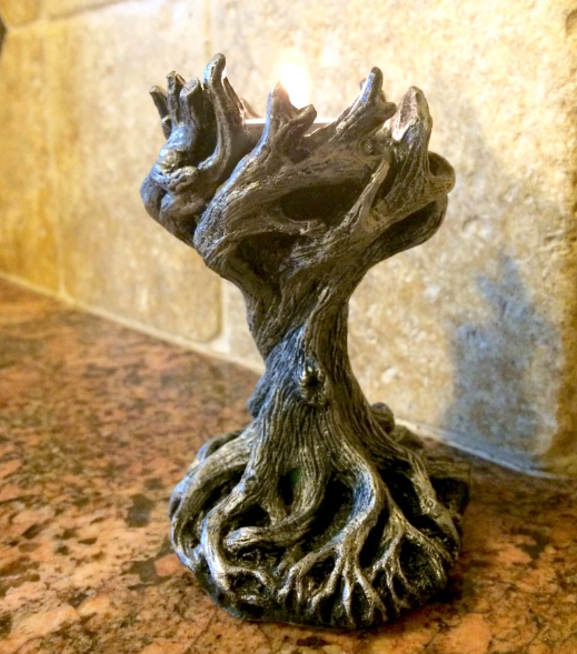 Yggdrasil Tea Light Holder – Fantasy Resin Candle Decor