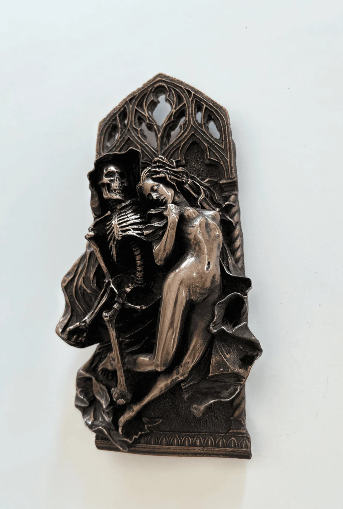 Death and the Maiden Plaque – Gothic Medieval Wall Art