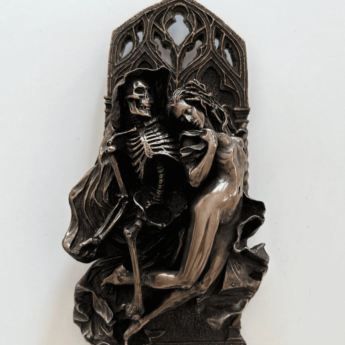 Death and the Maiden Plaque – Gothic Medieval Wall Art