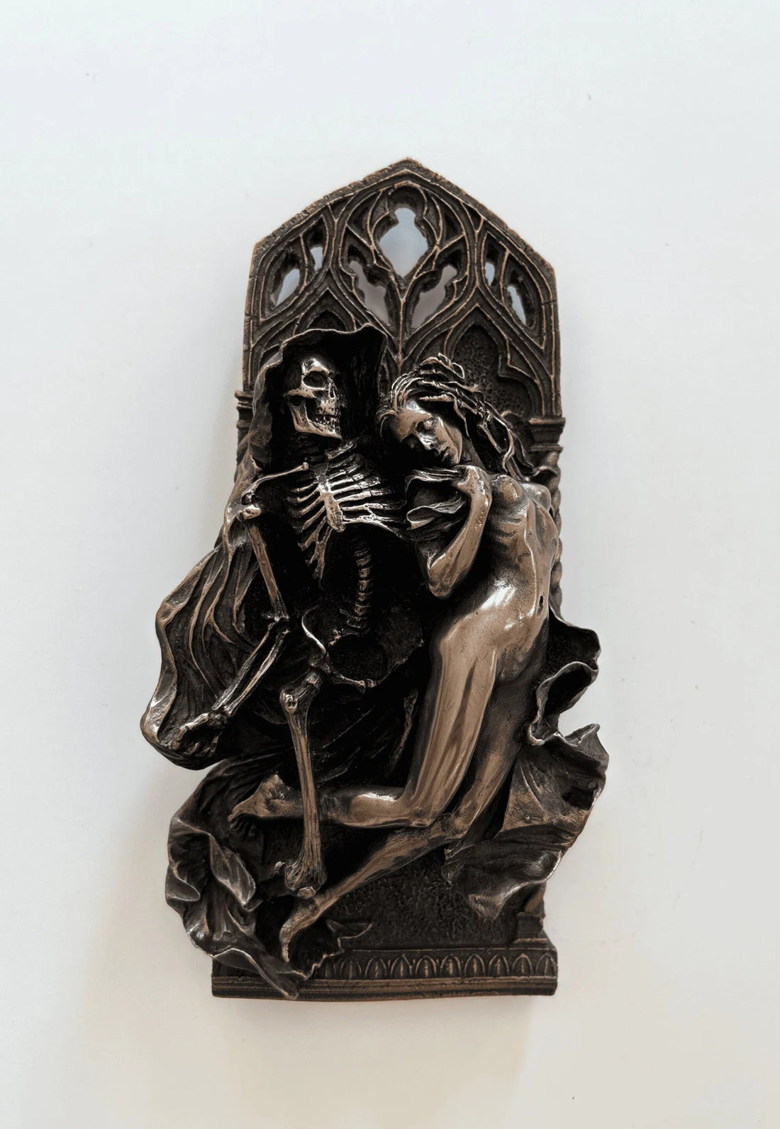 Death and the Maiden Plaque – Gothic Medieval Wall Art