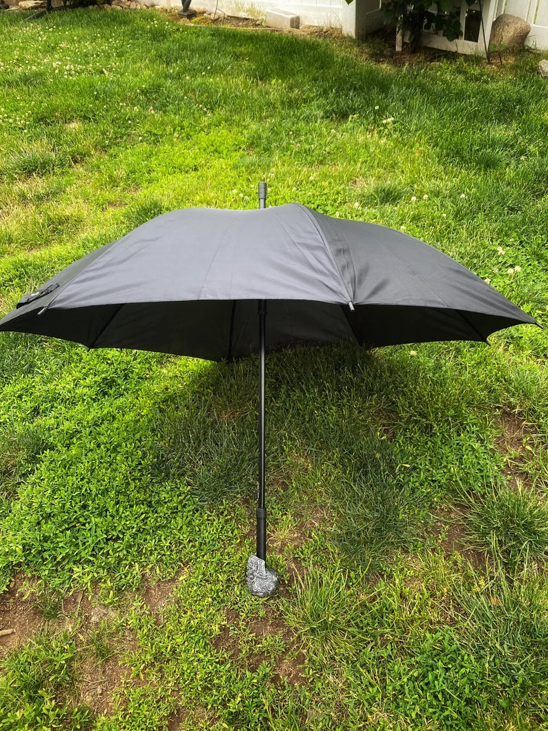 Ornate Skull Umbrella – Victorian Gothic Parasol Accessory