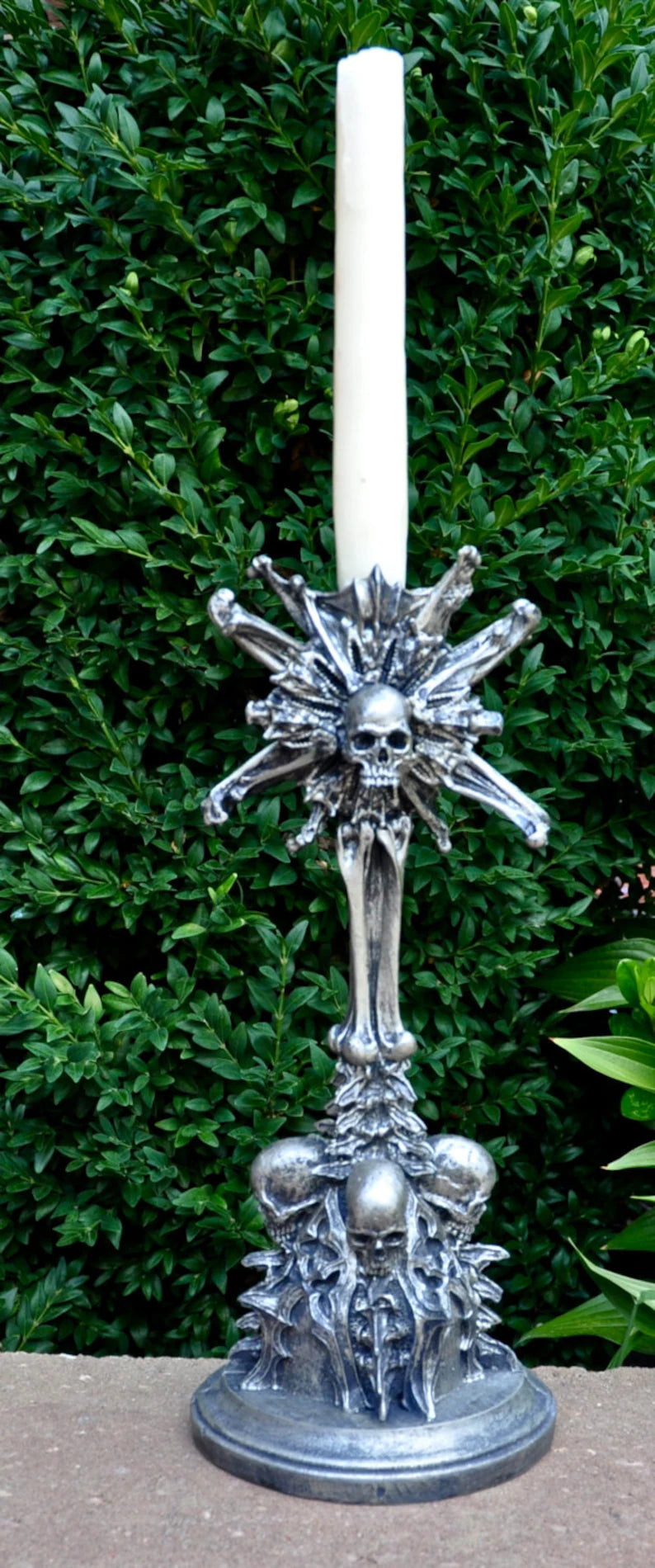 Requiem Monstrance Candle Holder – Gothic Skull Decor Gift