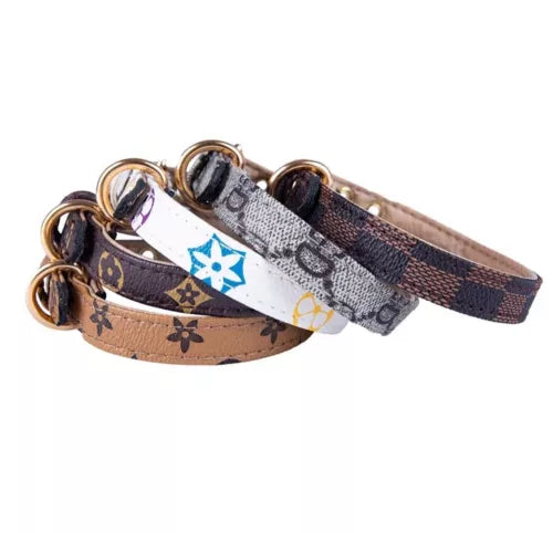 Luxury dog monogram collar with matching leash